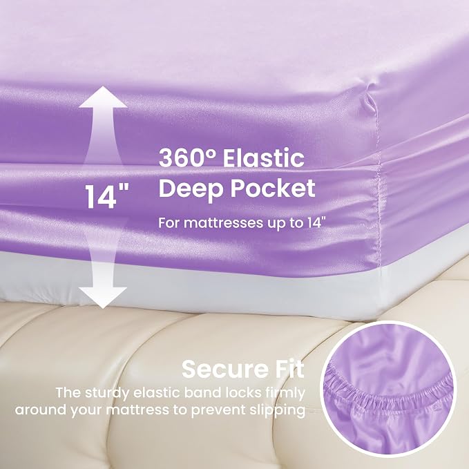 Love's cabin Twin XL Satin Sheet Sets - Image 4