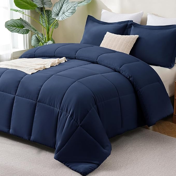 CozyLux Twin/Twin XL Comforter Set Navy Blue by CozyLux