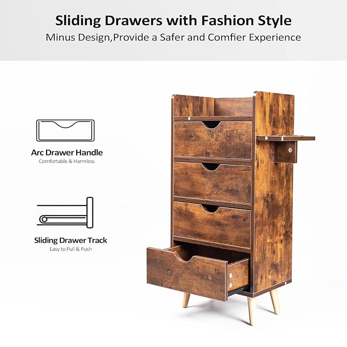 OmySalon 4 -Layer Salon Station Storage Cabinet, Beauty Barber Styling Stations - Image 8