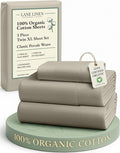 LANE LINEN 100% Organic Cotton Sheets Twin Size, Soft & Comfy Mercerized Fully by LaneLinen