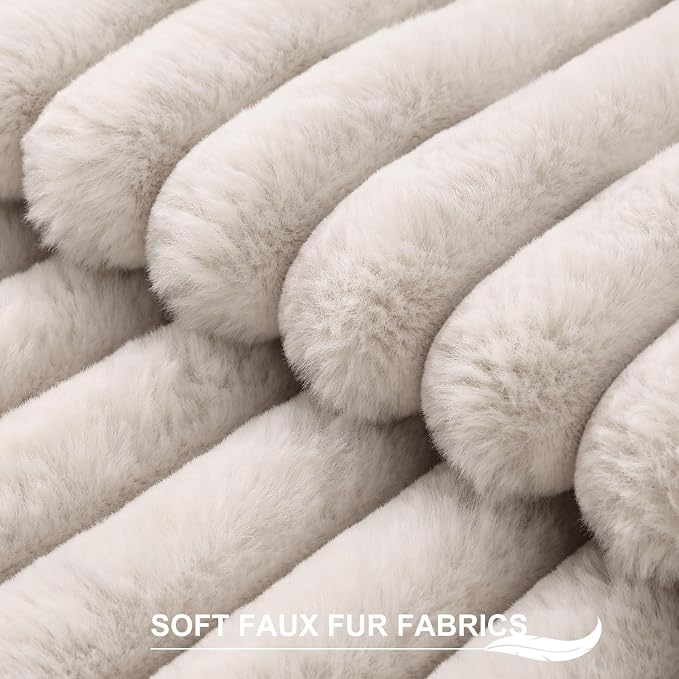 Pallene Faux Fur Plush Lumbar Throw Pillow Covers 12x20 Set of 2, Luxury Soft - Image 2