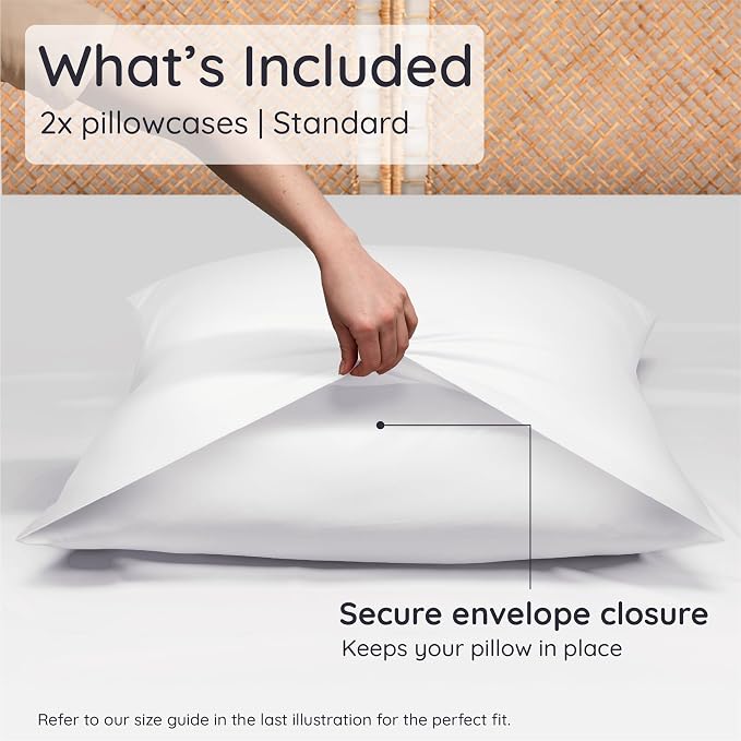 Bambaw 100% Viscose Derived from Bamboo Pillowcase Standard Size – Set of 2 - Image 2