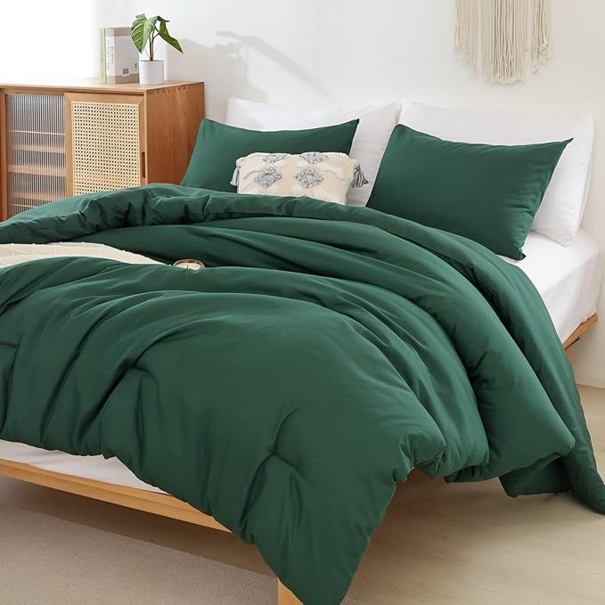 ROSGONIA Oversized King Comforter Dark Emerald Green, Lightweight Oversized - Image 4