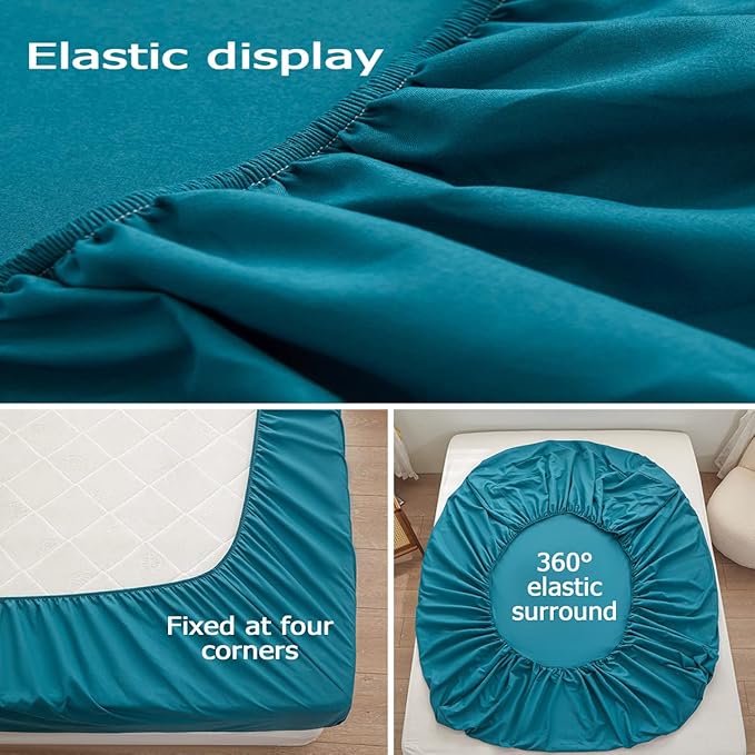 Bedding Queen Size Fitted Sheet Only- Bottom Matress Fitted Sheet-Fits 15inches - Image 4