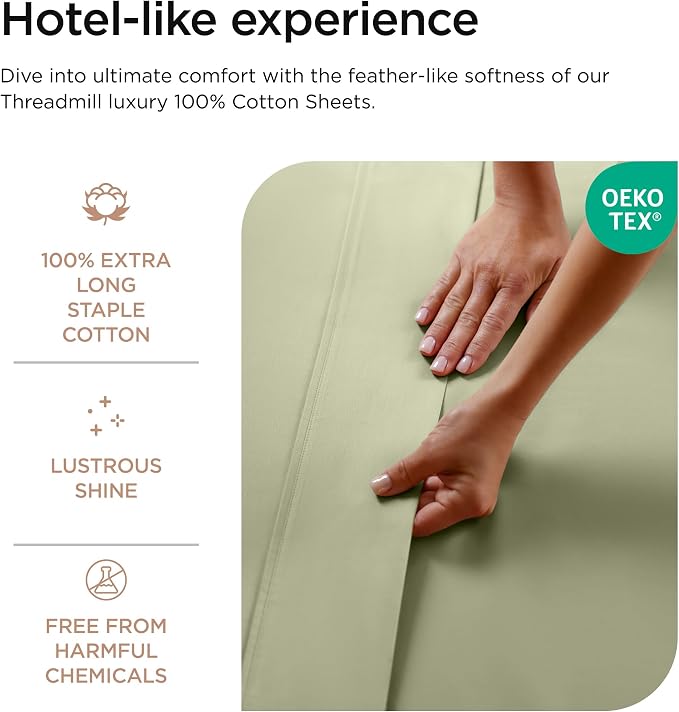 Threadmill Luxury 800 Thread Count Full Size 100% Cotton Sheets - Image 5