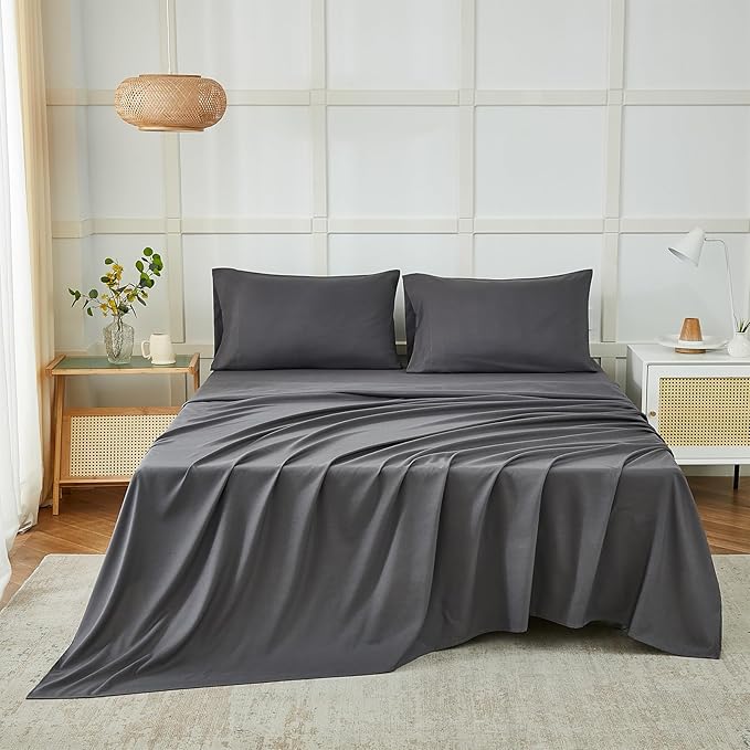 ILAVANDE Grey Sheets Set, Super Soft Microfiber Bed Sheets Set-Wrinkle Free & - Image 7