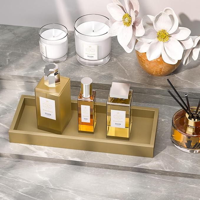 ZHWS Gold Bathroom Vanity Tray for Soap Dispenser, Toilet Tank Tray, Kitchen - Image 4
