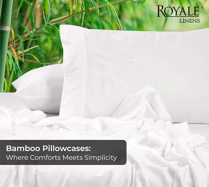 Royale Linens Cooling Pillow Cases Standard Size Set of 2-100% Rayon Derived - Image 2
