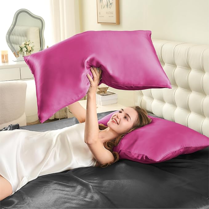 INFIIXSO Silk Pillow Cases 2 Pack Standard Size, Ultra Smooth & Soft Mulberry - Image 8