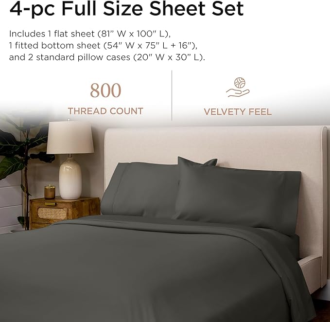 Threadmill Luxury 800 Thread Count Full Size 100% Cotton Sheets - Image 2