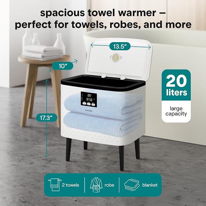 SereneLife WiFi-enabled Towel Warmer Bucket, 20L Large Capacity heater bucket - Image 4