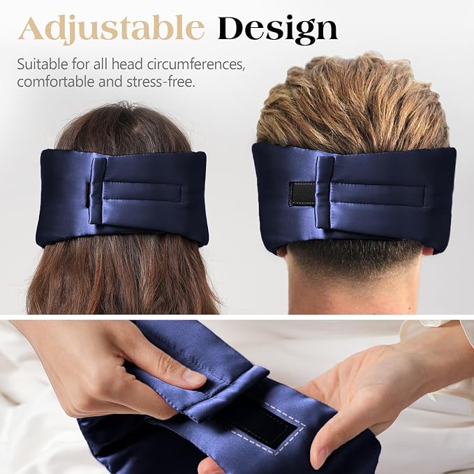 100% Natural Mulberry Silk Sleep Mask, Comfortable Soft - Image 5