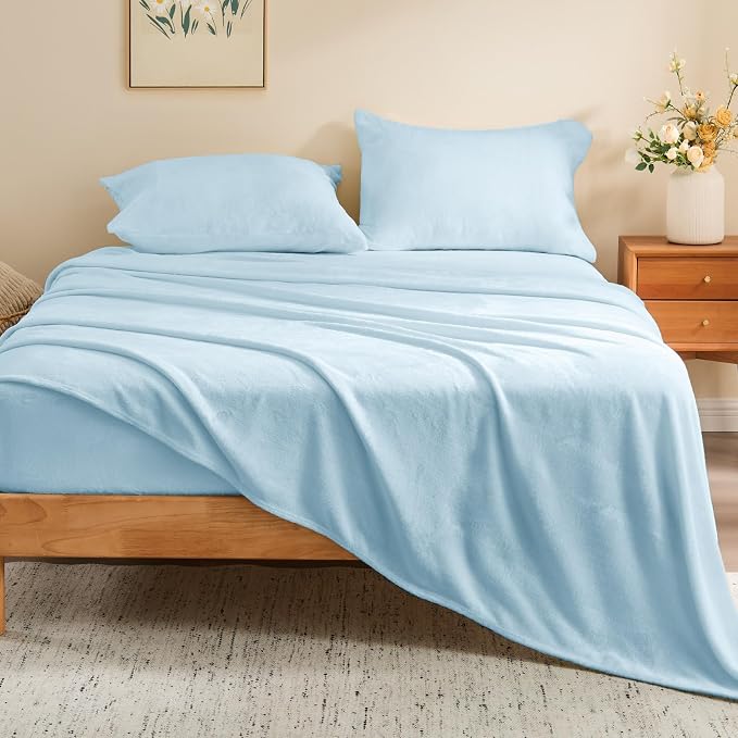 BEDELITE Flannel Sheets Full Size Blue - Image 2