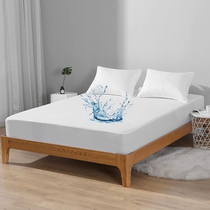 Bedecor California King Mattress Protector, Waterproof Cotton Terry Cover - Image 7