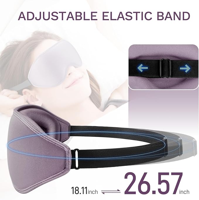 99% Fully Block Out Light Eye Sleep Mask, 3D Deep Contoured Eyes Cover Zero - Image 6