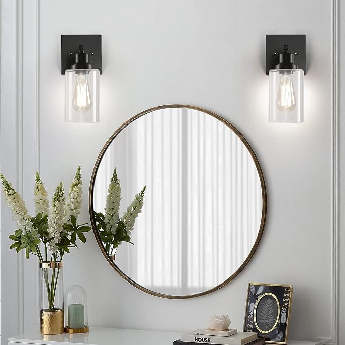 Plug in Wall Sconces, 2 Pack Wall Lamp, Rustic Plug in Wall Light Sconces - Image 2