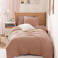 WRENSONGE Twin Comforter Set- 5 Pieces Clay Pink Twin Bed in a Bag, All Season by WRENSONGE