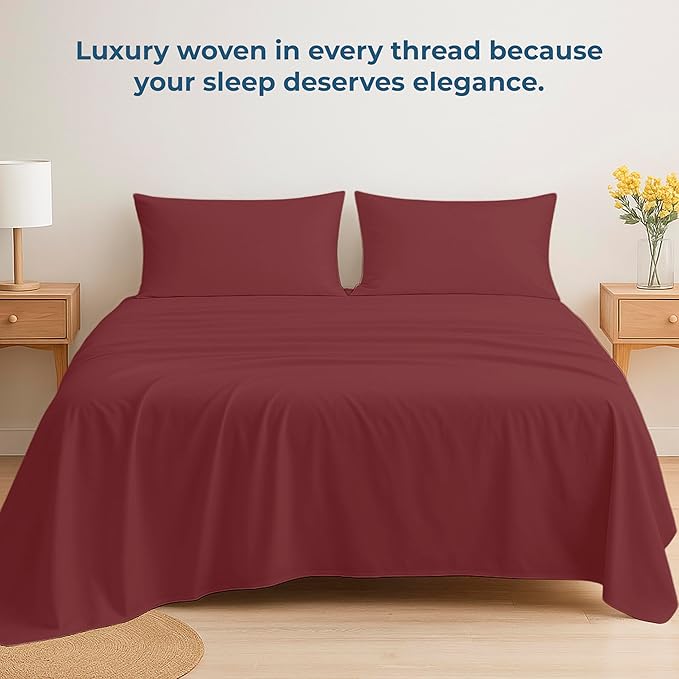 Royale Linens 100% Organic Cotton King Flat Sheet Only - Image 6