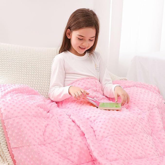 Kivik Weighted Blanket 7 lbs, Small Minky Dotted Blankets, Soft Heavy Blanket by Kivik