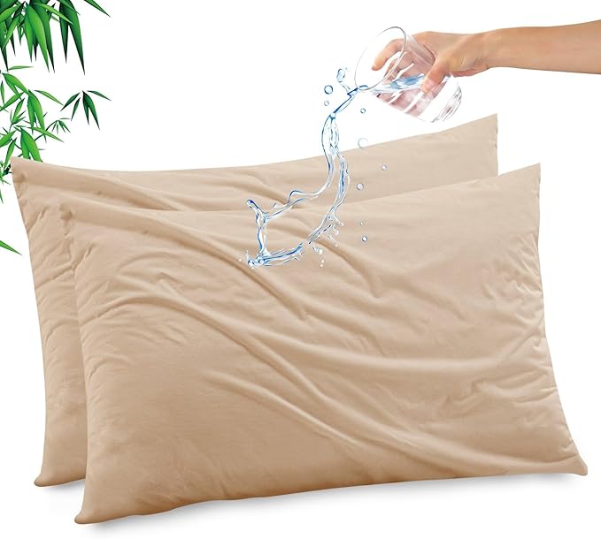 Gogreen Bamboo Rayon Waterproof Pillow Protector, Breathable Pillow Cover by GOGREEN