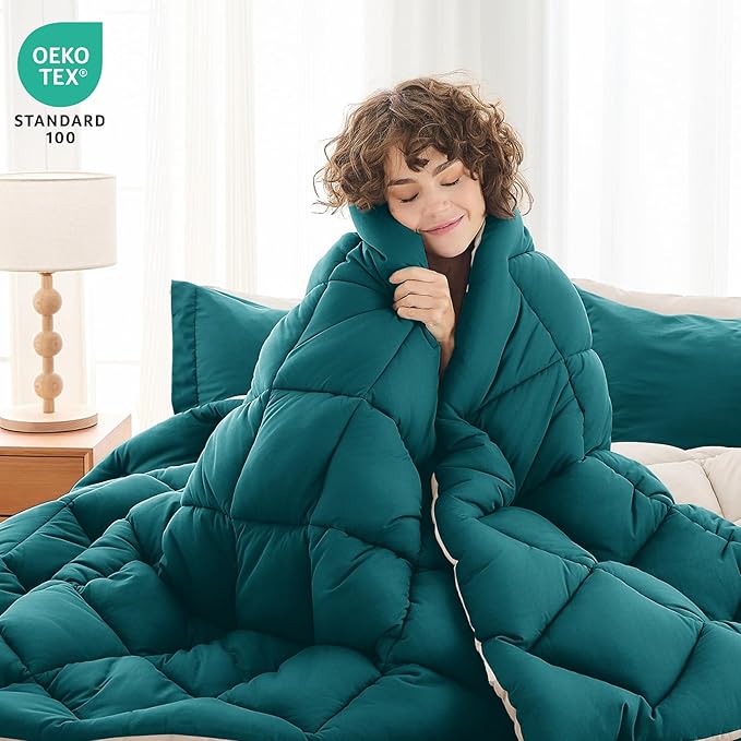MUXHOMO 5 Pieces Twin XL Comforter Set, Reversible Bed in a Bag Twin XL Size - Image 2