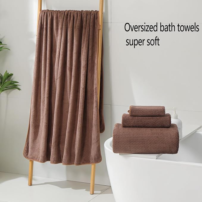 YTYC 29x59 Inch Extra Large Bath Towels Set of 6 Quick Dry Super Soft - Image 3