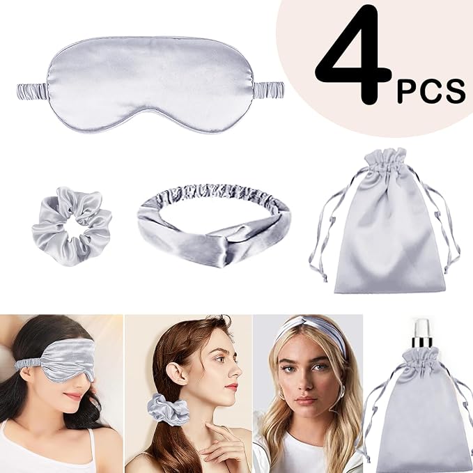4Pcs Silk Sleep Masks Satin Eye Mask Silky Eyes Cover Blindfold Eyeshade - Image 2