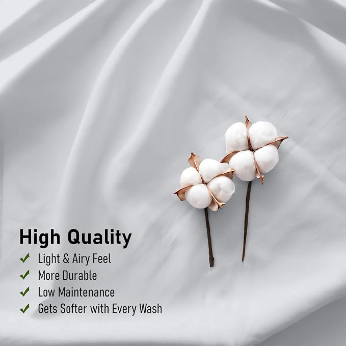 RUVANTI 100% Cotton Sheets – California King Percale Bedding, Cooling & - Image 5