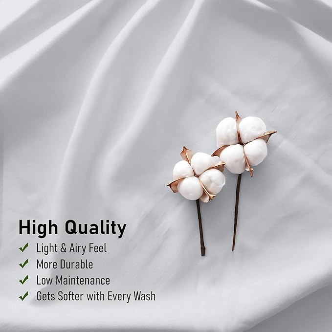 RUVANTI 100% Cotton Sheets – Full Size Percale Bedding, Cooling & Breathable - Image 5