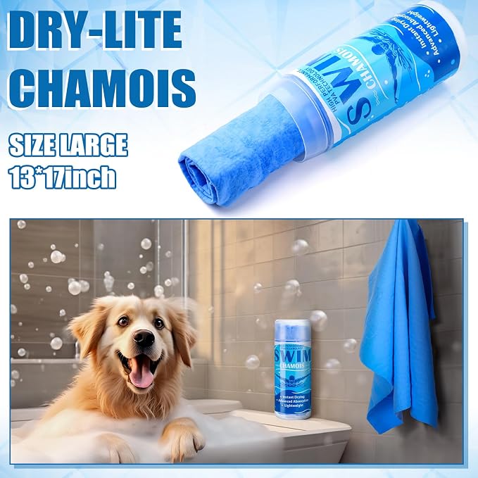 SmoothNovelty 2 Pack Swim Chamois Towel Water Absorbent Quick Dry Towel Shammy - Image 5