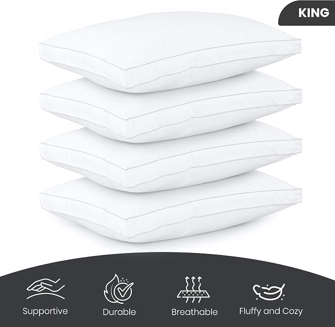 Utopia Bedding Bed Pillows for Sleeping King Size, Soft & Fluffy Pillow - Image 2