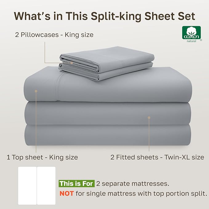California Design Den Split King Sheet Set - Image 4