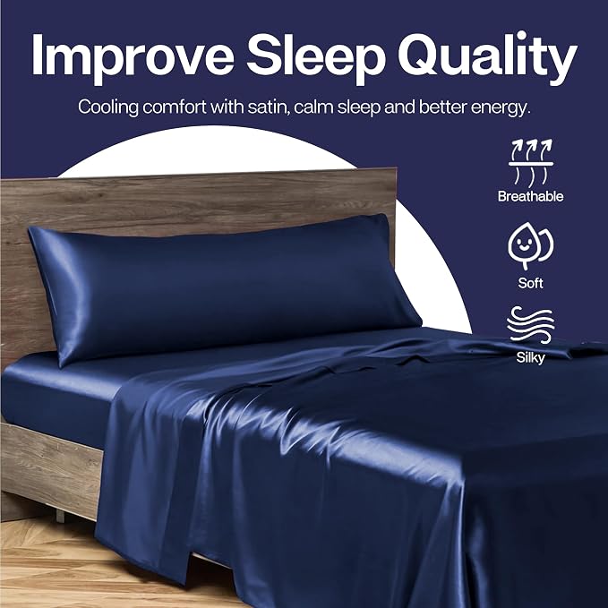 MR&HM Satin Body Pillow Cover, Soft and Breathable Body Pillow Case - Image 6