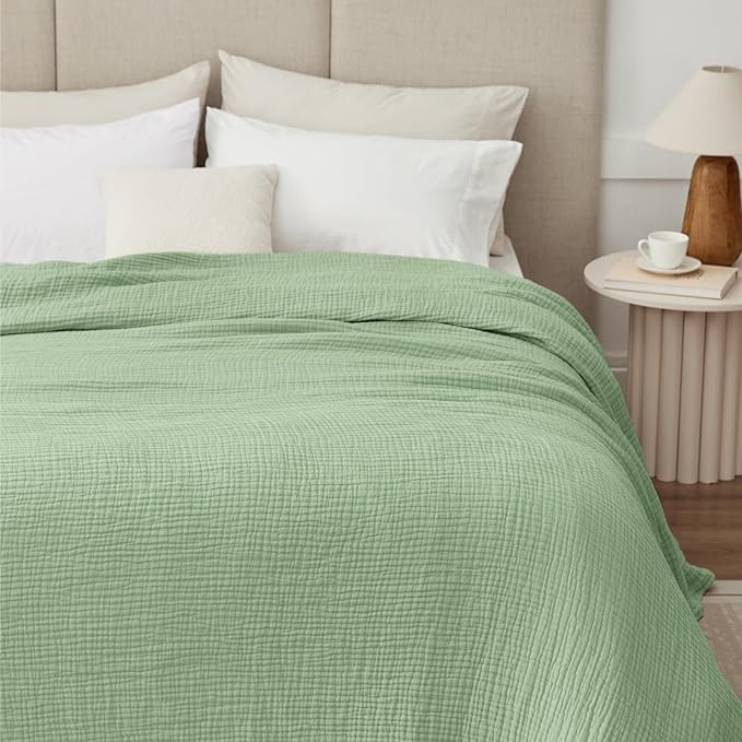 100% Cotton Muslin Blanket Large 50" x 70", 6 Layers Breathable and Lightweight - Image 2
