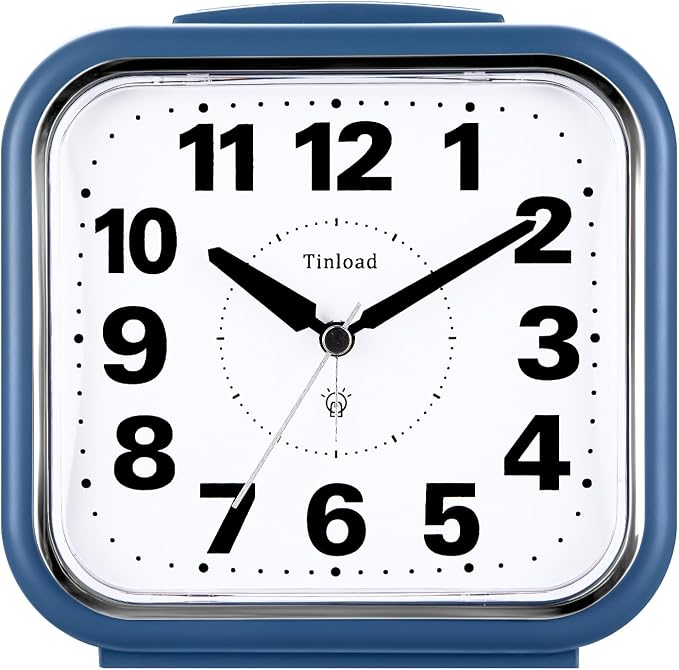 Tinload 5.5" Large No Ticking Analog Alarm Clock, Silent Readable by Tinload