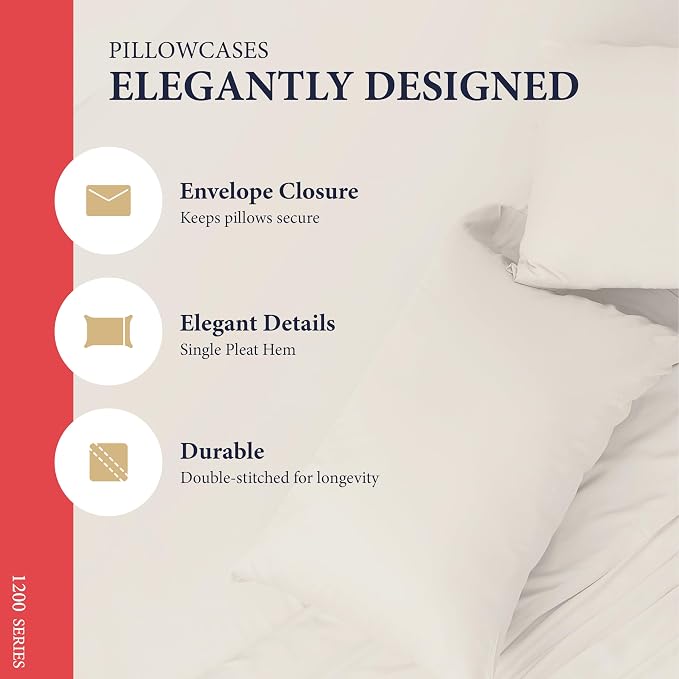 100% Egyptian Cotton Queen Size Sheets Set - Image 5