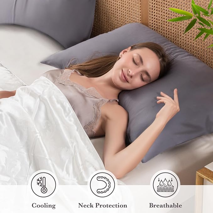 Curved Pillow Case Queen Size, Side Sleeper Pillow Cases Cover Cooling Rayon - Image 3