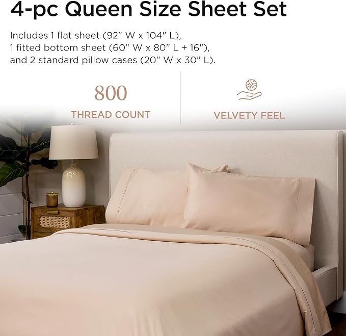 Threadmill Luxury 800 Thread Count Queen 100% Cotton Sheets - Image 2