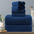 8-Piece Navy Bath Towels Set, 2 Oversized Large Bath Towels Sheet, 2 Hand by Hailea