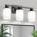 L LOHAS LED Black Bathroom Light Fixtures, 3-Light Vanity Light Over Mirror by LLOHASLED