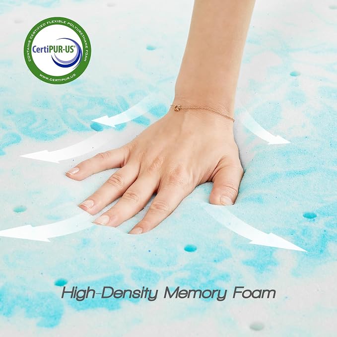 Sweetcrispy Mattress Topper Full, 3 Inch Thick Memory Foam Gel Infused Cooling - Image 3