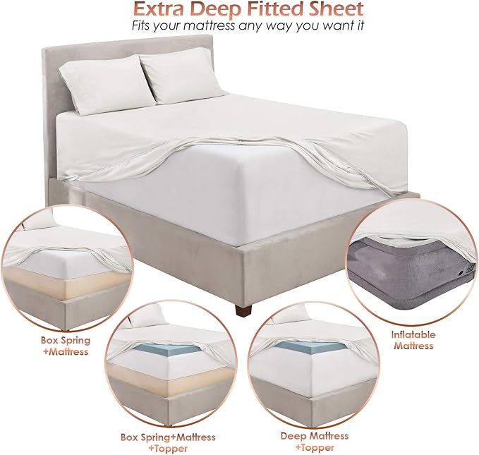 Hearth & Harbor Extra Deep Pocket Queen Sheets Sets - Image 6