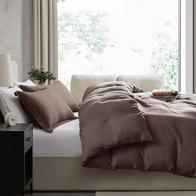 Nestl Chocolate Brown California King Duvet Cover Sets - Image 7