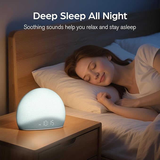 HOUSBAY Sunrise Alarm Clock, 20 Soothing Sleep Aids, Dimmable Display, - Image 5