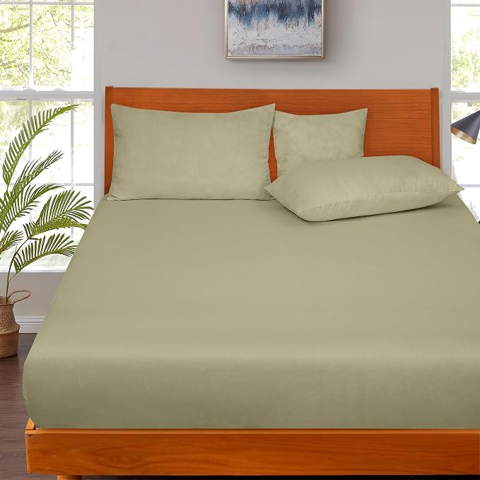 ROYALE LINENS 300 Thread Count 100% Long Staple Combed Cotton Fitted Sheet Full - Image 5