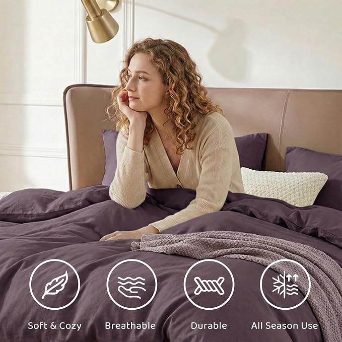 WRENSONGE Oversize King Size Comforter Set- 7 Pieces Artic Plum Bed in a Bag - Image 5