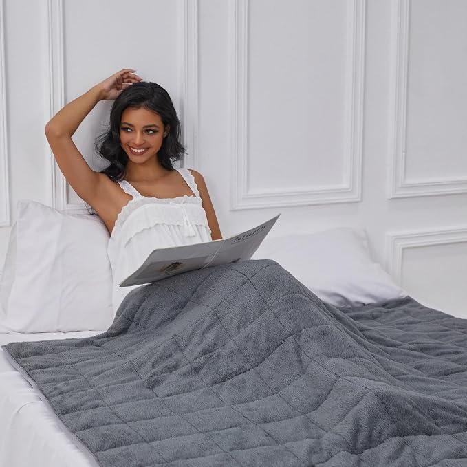 Sherpa Weighted Blanket for Adults, 20 lbs Fluffy Bed Blanket for Deep Sleep - Image 4