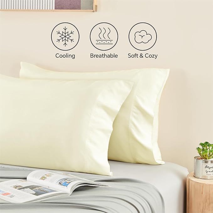 BEDELITE King Size Pillow Cases Set of 2, Rayon Derived from Bamboo, Cooling - Image 4