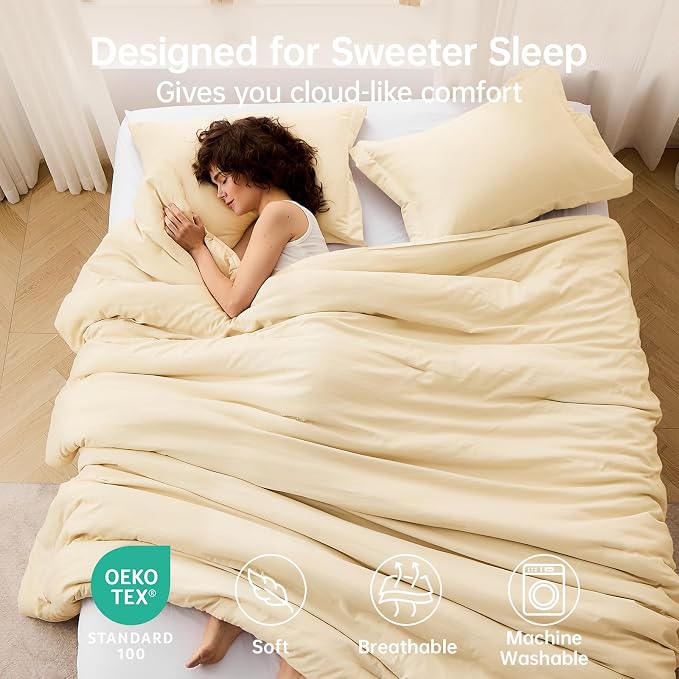 MUXHOMO King Size Comforter Set, All Season Ultra Soft Down Alternative Bedding - Image 2