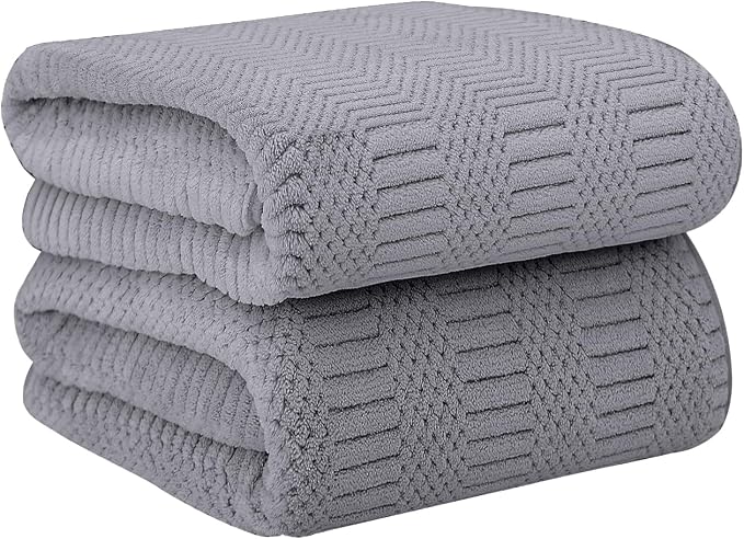 JML Bath Towels Set of 2, Large Microfier Body Towel by JML